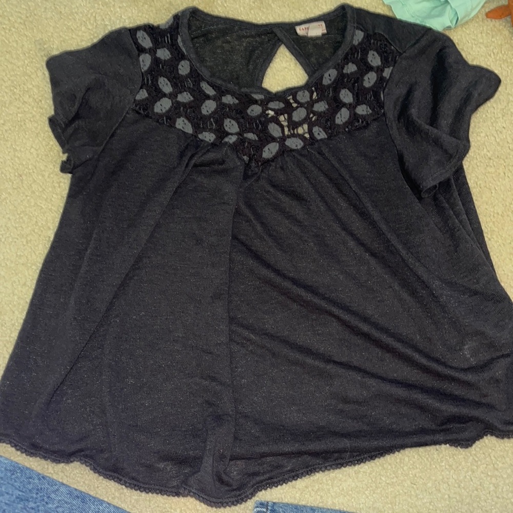 Cape Juby Size S grey floral blouse
